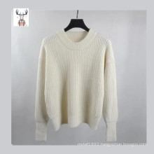 Pullover Round Neck Knitwear Wool Blend Classic Women Sweater